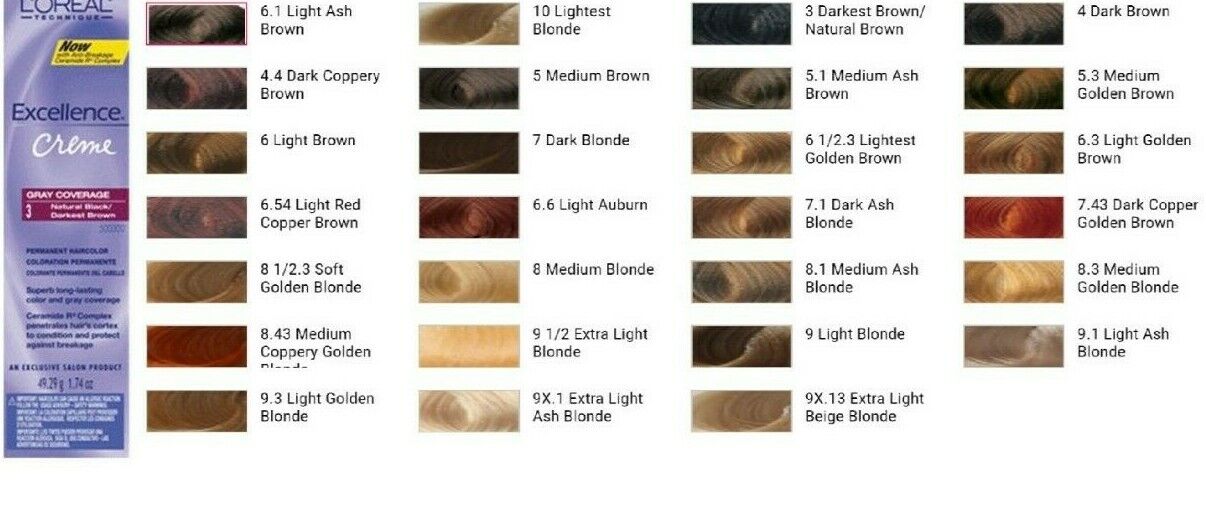 Excellence Creme Hair Color Chart Excellence Creme Hair Color Chart