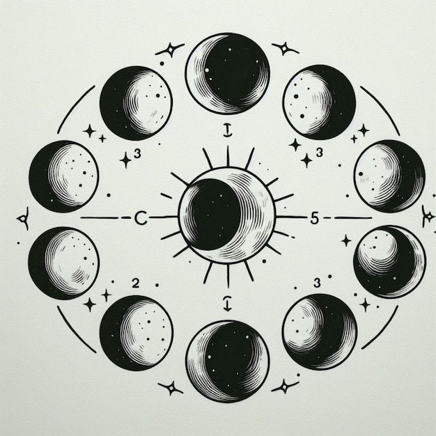 Moon Phases Tattoo Design Premium Ai Generated Image Moon Phases Tattoo Design Premium Ai Generated Image
